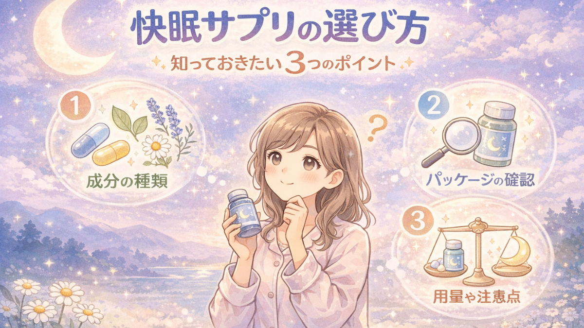快眠サプリの選び方｜知っておきたい3つのポイント