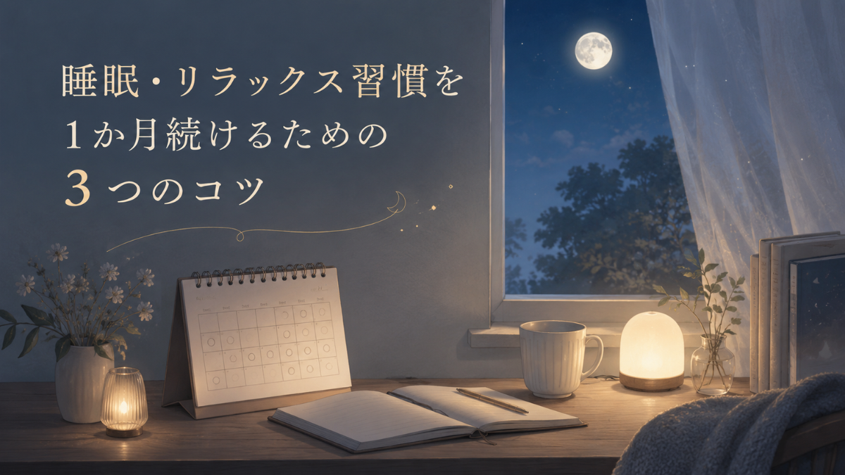 睡眠・リラックス習慣を1か月続けるための3つのコツ